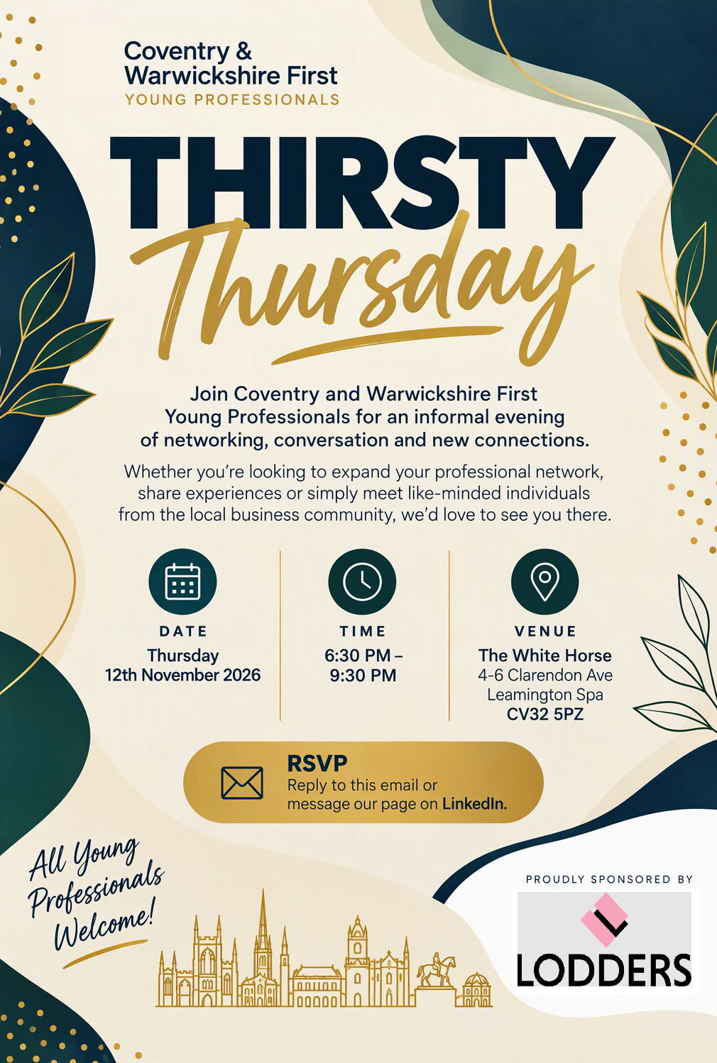 Young Professionals Thirsty Thursday 6.30pm on 12th November